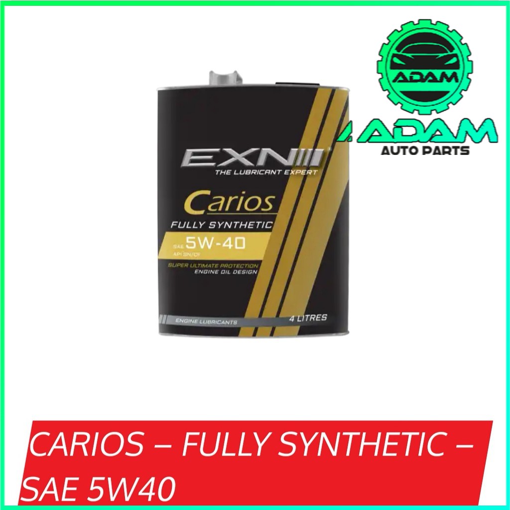 EXN CARIOS SAE 5W40 FULLY SYNTHETIC API SN/CF ENGINE OIL 4L Shopee