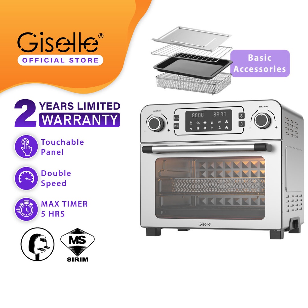 Giselle Digital 10-in-1 Air Fryer Oven 23L Toast/Bake/Broil/Roast/Dehydrate/rotisserie KEA0340