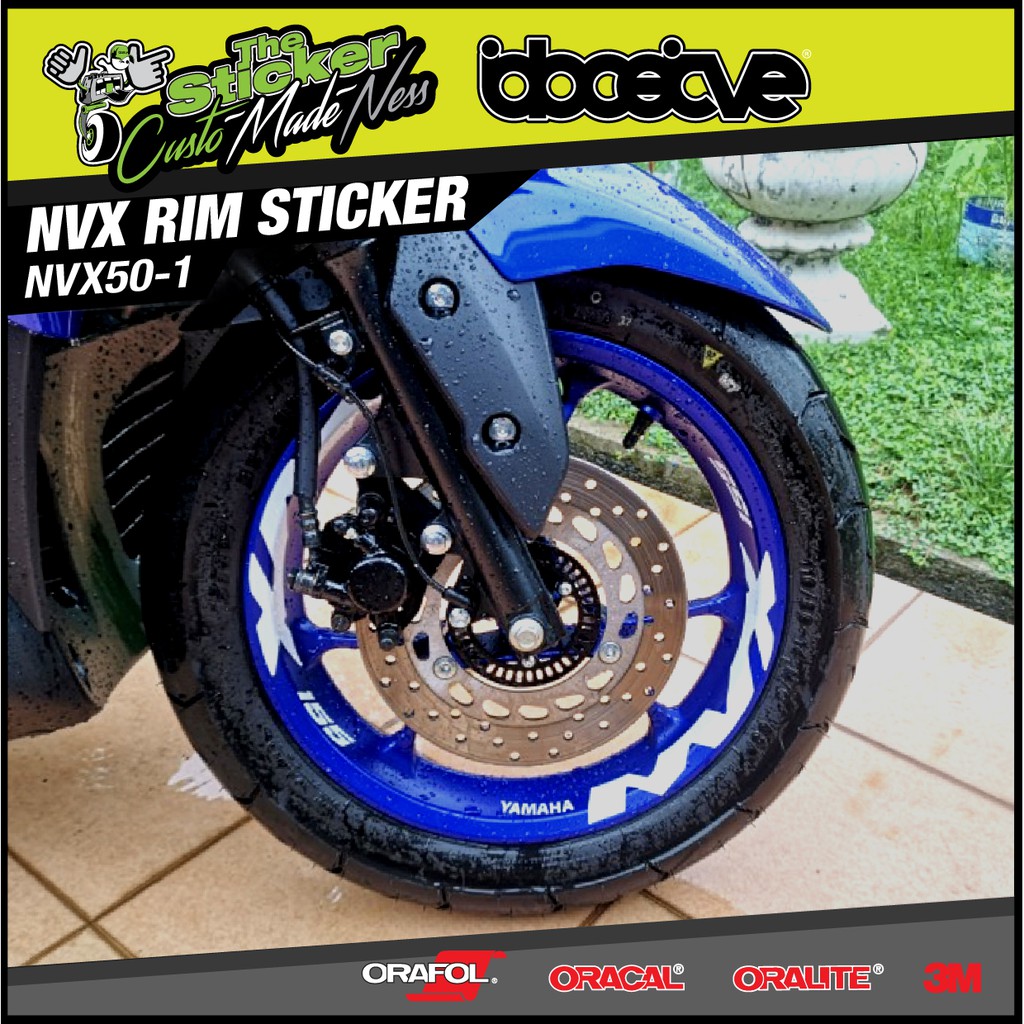 YAMAHA NVX RIM sticker warna  Putih Merah Kuning Hitam 