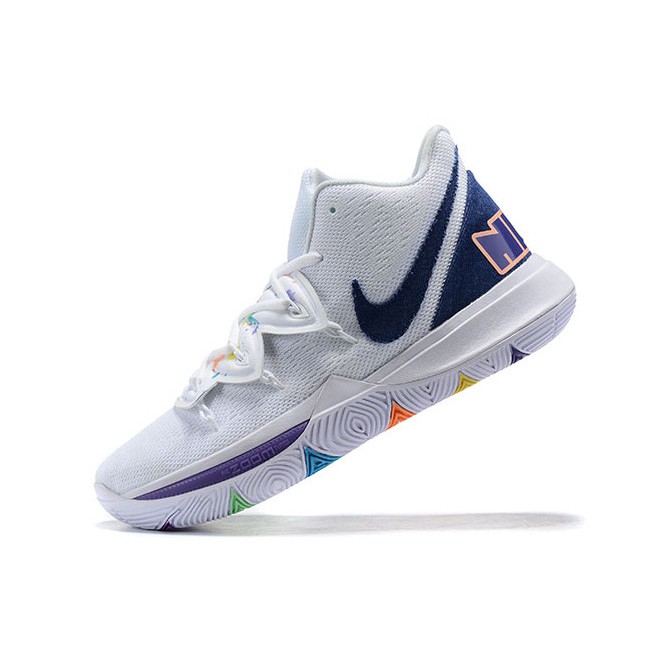 blue and white kyrie 5