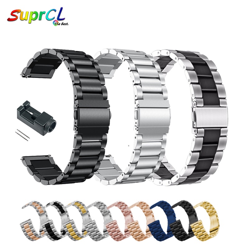 【Ready Stock】Smart Watch Strap 16mm 18mm 19mm 20mm 22mm 24mm,watch band/tali jam/fitbit strap/stainless watch Metal Straps for Mens & Women