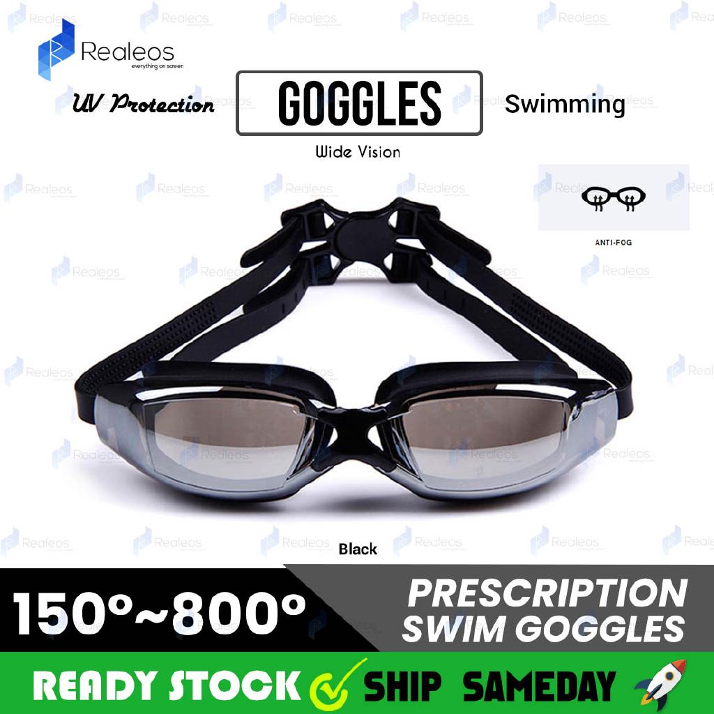 Realeos Myopia Prescription Power Corrective Lens Adult Swimming Goggles - R1004