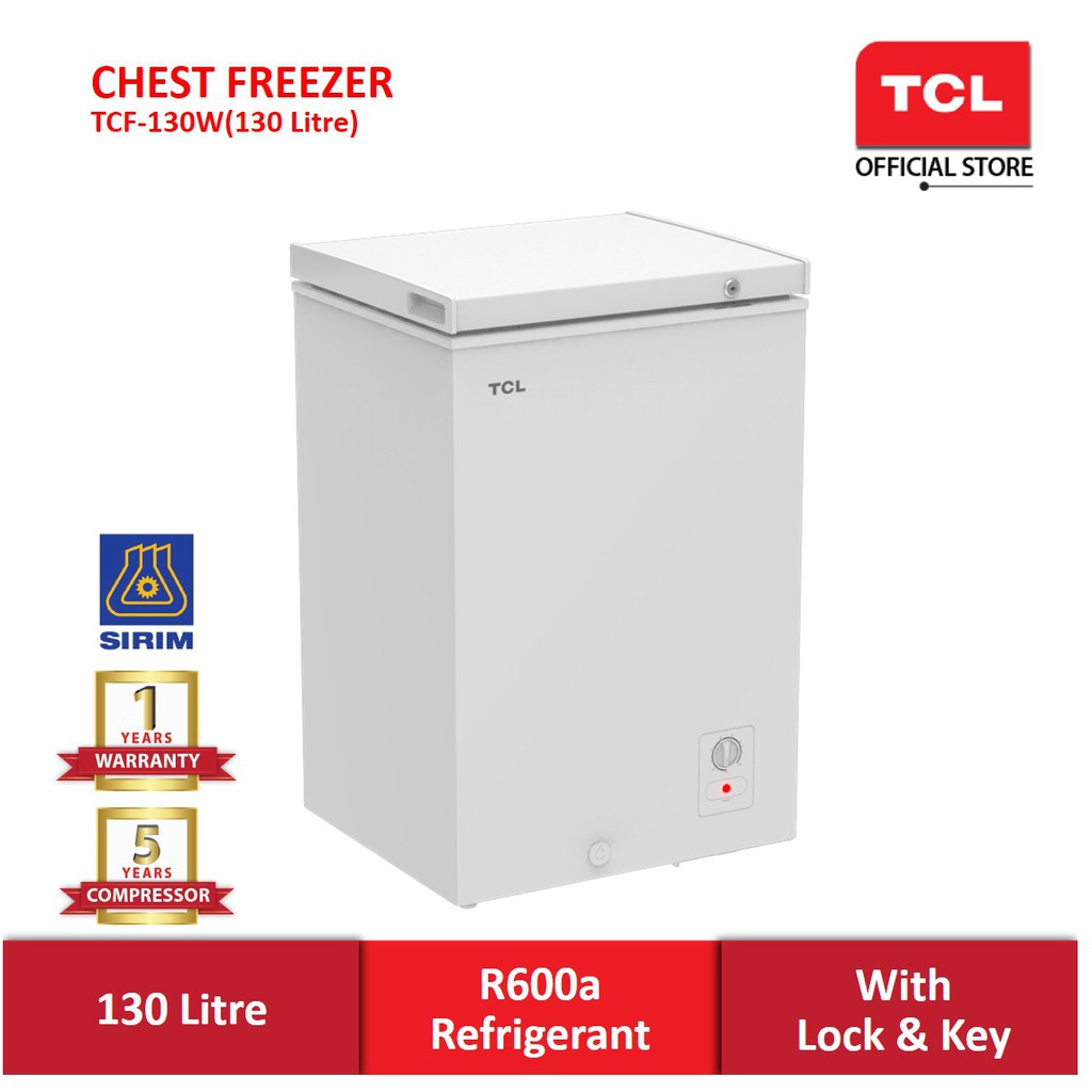 TCL Chest Freezer with Roller (130L) TCF-130W