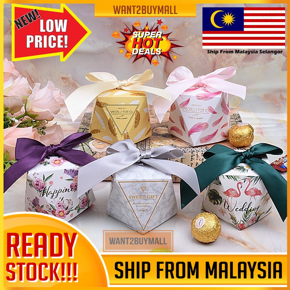 Buy Wedding Party Birthday Favour Goodies Gift Souvenir Doorgift Candies Diamond Shape Candy Box Kotak Gula Gula Kahwin Seetracker Malaysia