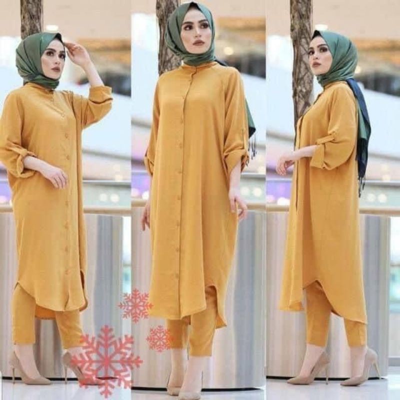 ??LOCAL STOCK??SET CHALAN VIRAL MUSLIMAH BLOUSE&PANT