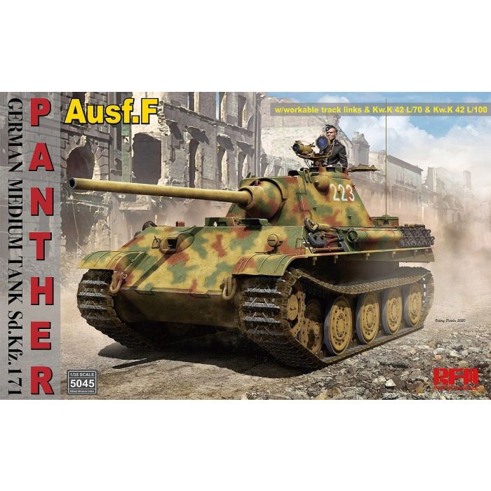 RYEFIELD MODEL RFM 1/35 PANTHER AUSF.F (SD.KFZ.171) GERMAN MEDIUM TANK W/WORKABLE TRACK LINKS