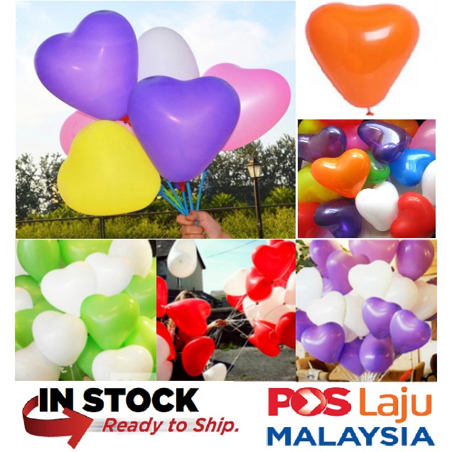 Buy Rdy Stock 10pcs Love Shape Balloon Wedding Birthday Party Belon 12 Inch 2 2g Seetracker Malaysia