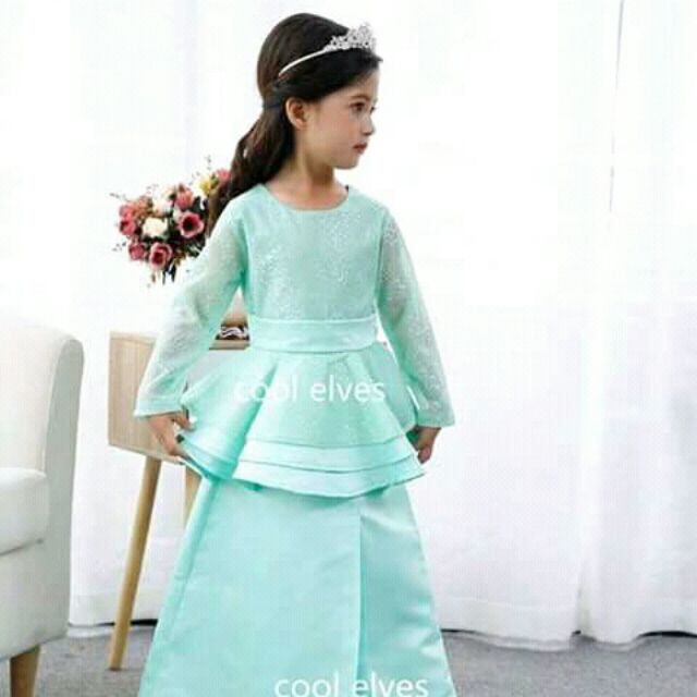 Baju raya hijau mint