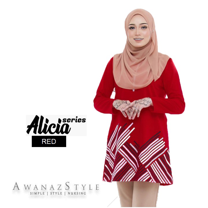 TSHIRT MUSLIMAH  ALICIA SERIES BAJU  BLOUSE  MUSLIMAH  NURSING 