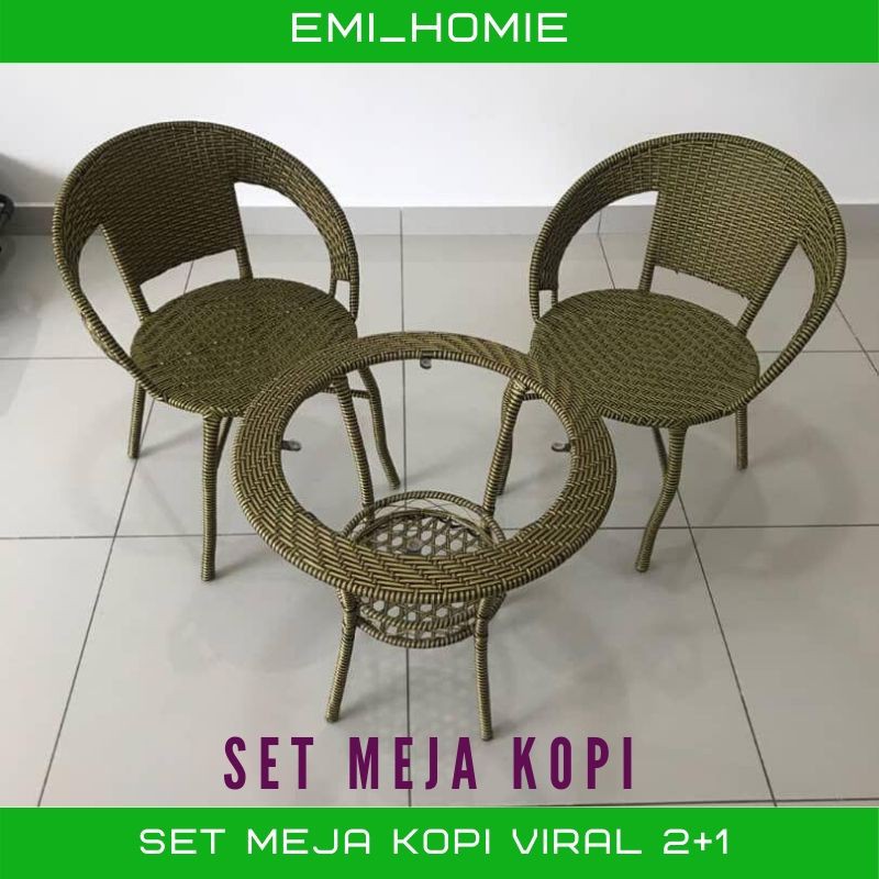 SET MEJA KOPI 2 KERUSI 1 MEJA BULAT READY STOCK SET MEJA KOPI 2 KERUSI 1 MEJA BULAT READY STOCK