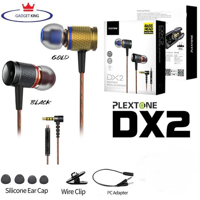 Gadgetking Plextone Dx2 Earphone Gaming Pubg Mobile 3 5mm In Ear Headphones Metal Bass Shopee Malaysia