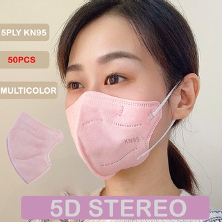 BT 50PCS KN95 Mask 5D Butterfly 5ply Protective Reusable Unobstructed Breathing White 5 Layers KF94 Mask Black 5D mask earloop kf95 facemask Not Single Use Beauty Facial Color