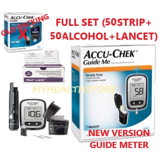 [FULL SET] Accu chek Guide Meter/Guide Me Meter Set {50Strip+50Alcohol ...