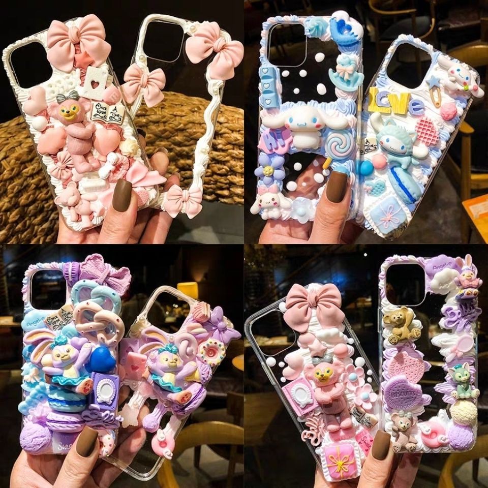 Buy Diy Fun Cartoon 奶油胶手机壳diy材料包手工制作自制圣诞树脂小饰品配件公仔情侣 Seetracker Malaysia