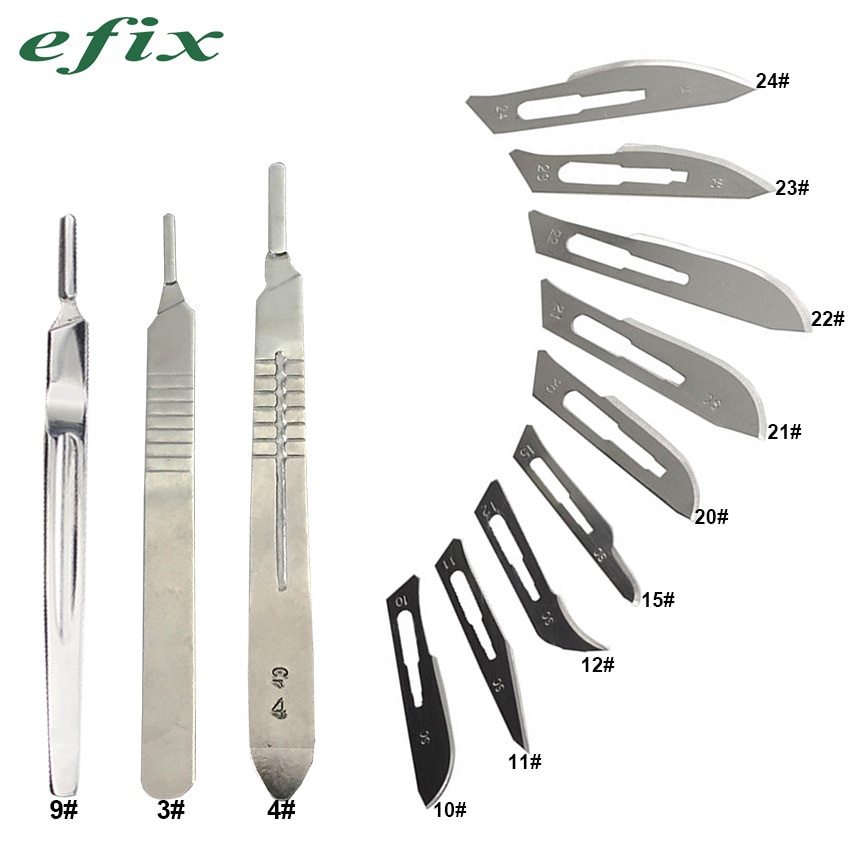 1 x May Scalpel Holder with Round Handle Set of 100 Scalpel Blades Figure 10 Replacement Blades Individually sterile Packed Made of Carbon Steel Stainless Steel 