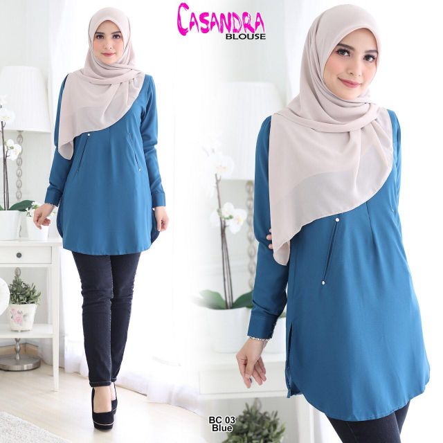  BLOUSE  CASSANDRA BAJU  MUSLIMAH  POKET NURSING FRIENDLY 