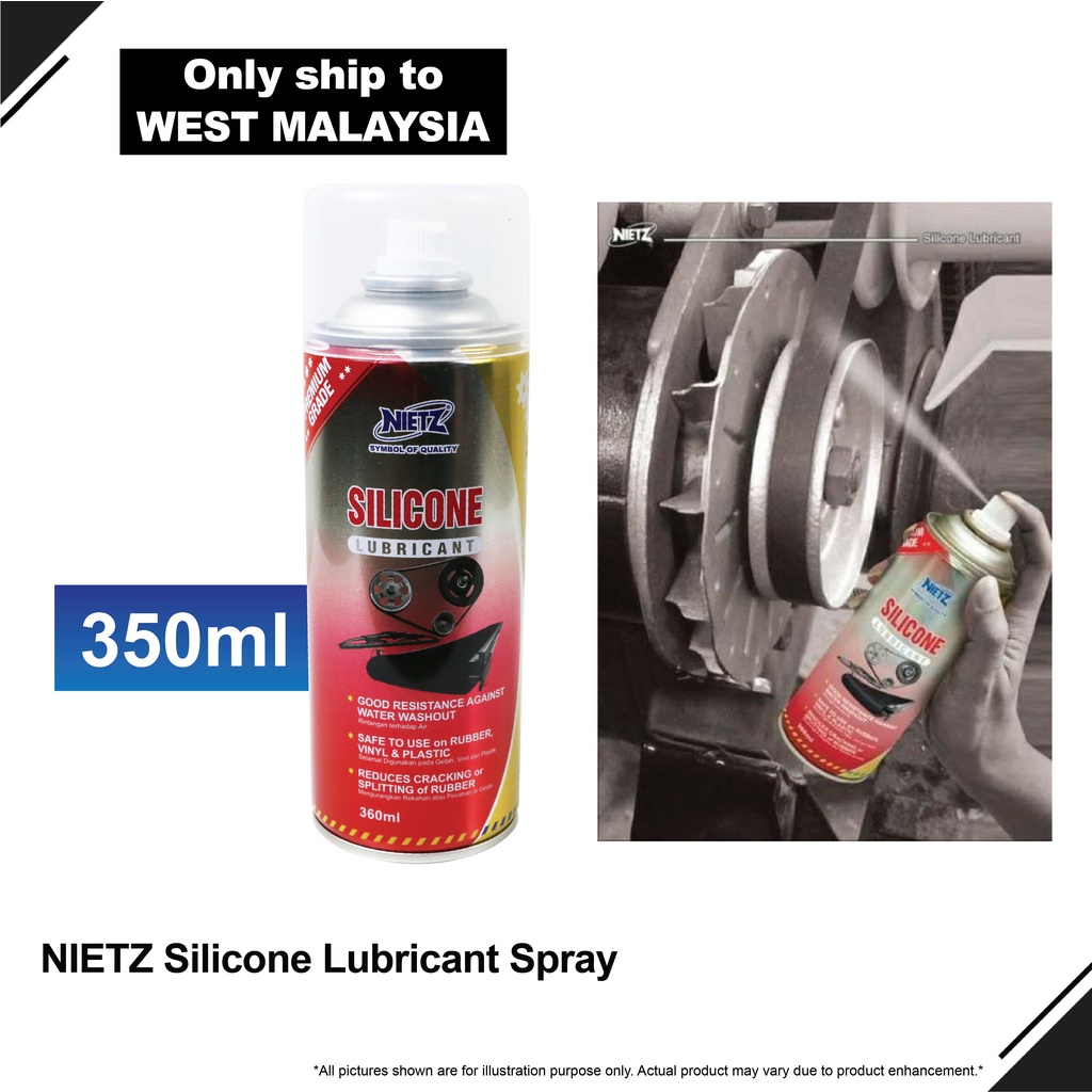 NIETZ Silicone Lubricant Spray for Rubber, Vinyl and Plastic, Reduces