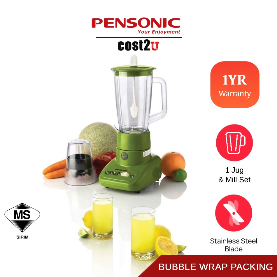 [𝙏𝙊𝙋 𝙎𝘼𝙇𝙀] Pensonic 1.0L Blender with Mill Attachment | PB-3203 BL1012 (Grinder Onion Miller Pengisar Mixer Juicer 搅拌机)