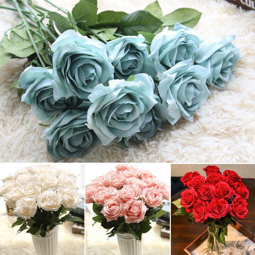 Artificial Silk Fake Rose Flower Heads Bulk Home Decor ...