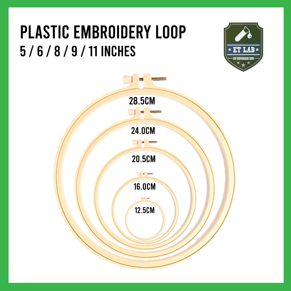 Plastic Embroidery Hoop Bamboo Colour Loop /Cross Stitch Ring / Ram Sulam / Alat Sulaman Gelung Plastik / 刺绣工具仿竹绣棚