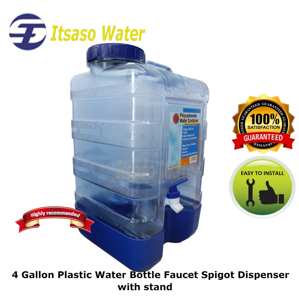 4 Gallon Plastic Water Bottle Faucet Spigot Dispenser With Stand