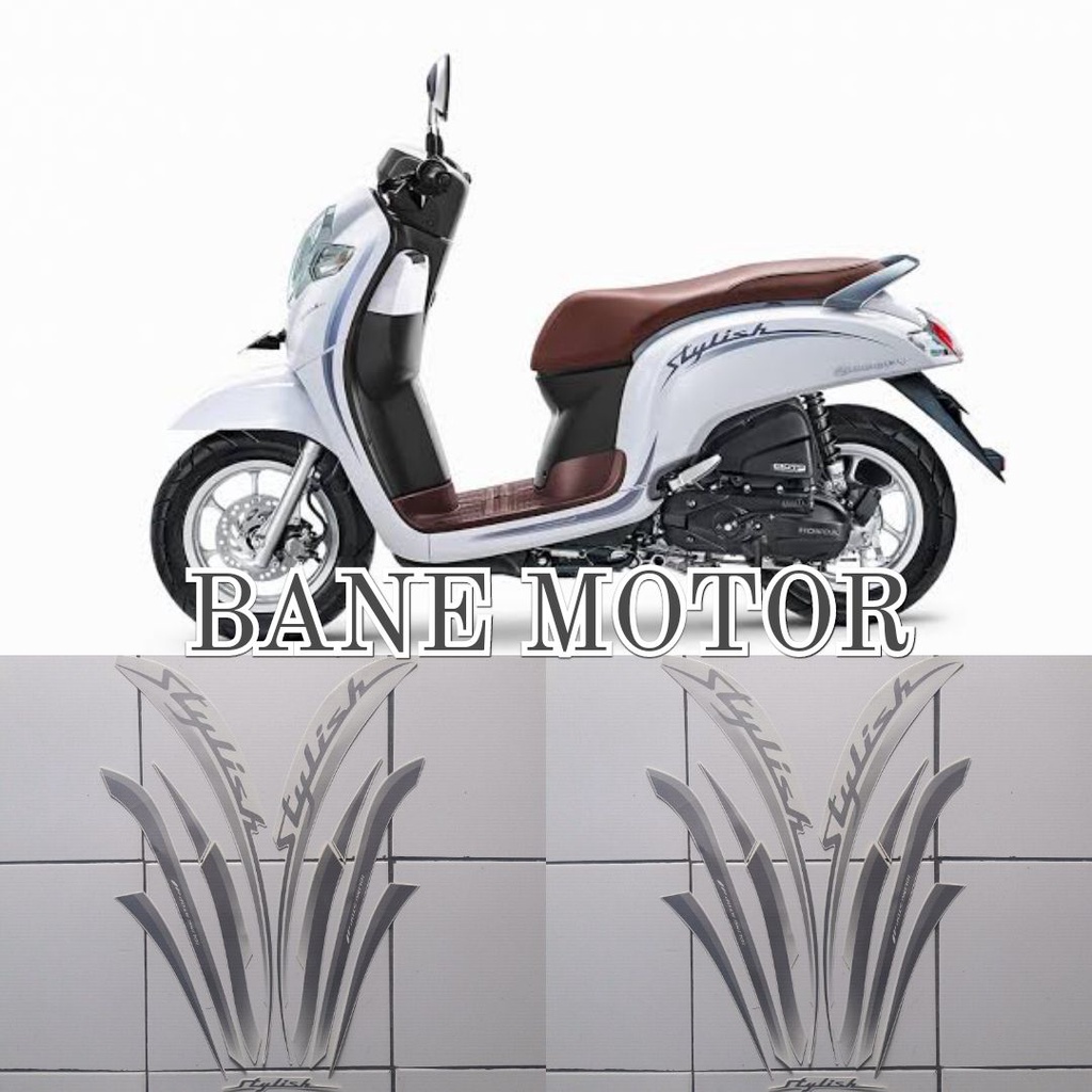 Striping Honda Scoopy Fi Stylish 2019 White Stylish Scoopy Fi Body Stickers Shopee Malaysia