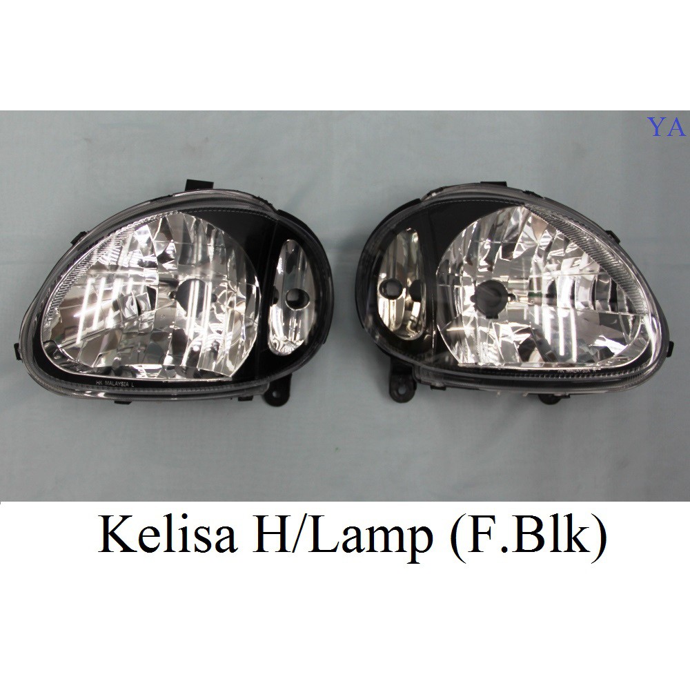 Head lamp perodua kelisa black 2pcs  Shopee Malaysia