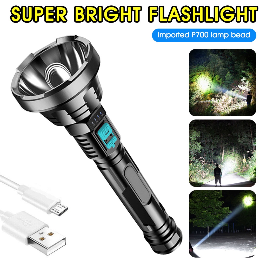 ⚡[24H Shipment]⚡LED Strong Light Flashlight/USB Charging Super Bright ...