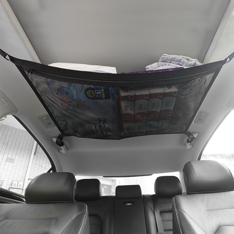 [Factory Price] Car Ceiling Storage Bags Net Pocket Car Self-Driving Tour Luggage Storage Elastic Car Suspension