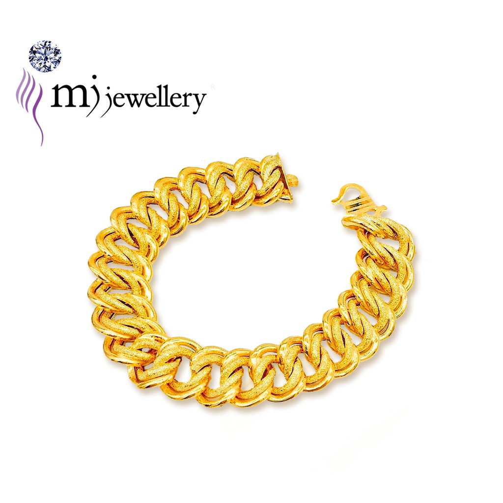 MJ Jewellery 375 Gold Double Coco Hollow Bracelet / Emas 375 Rantai ...