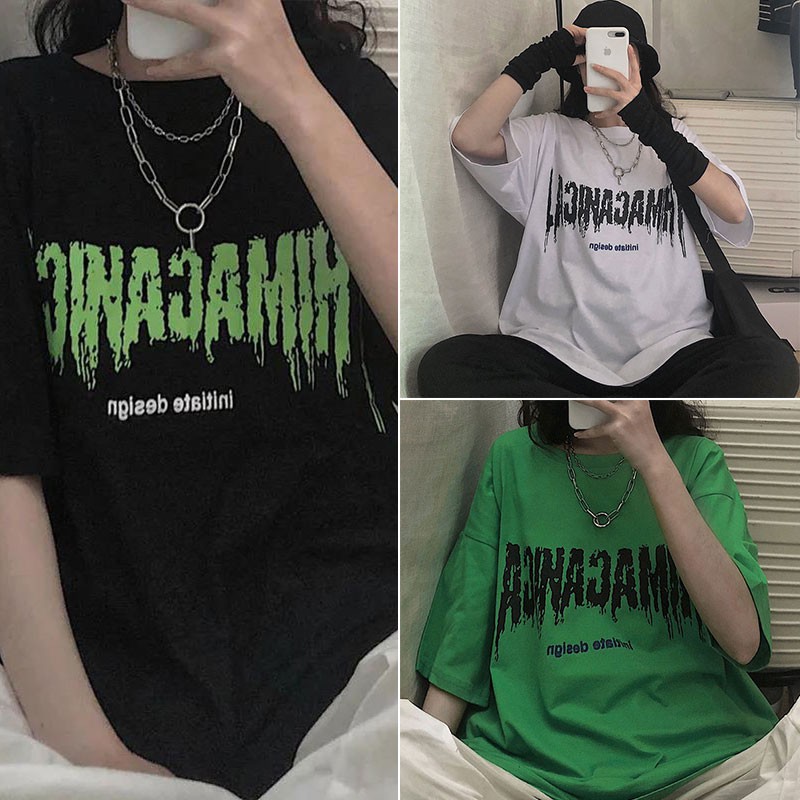 Korean Station?Women's T-shirt Oversized Casual Short Sleeves Loose In Summer Leisure Simplicity Top Baju Lengan pendek