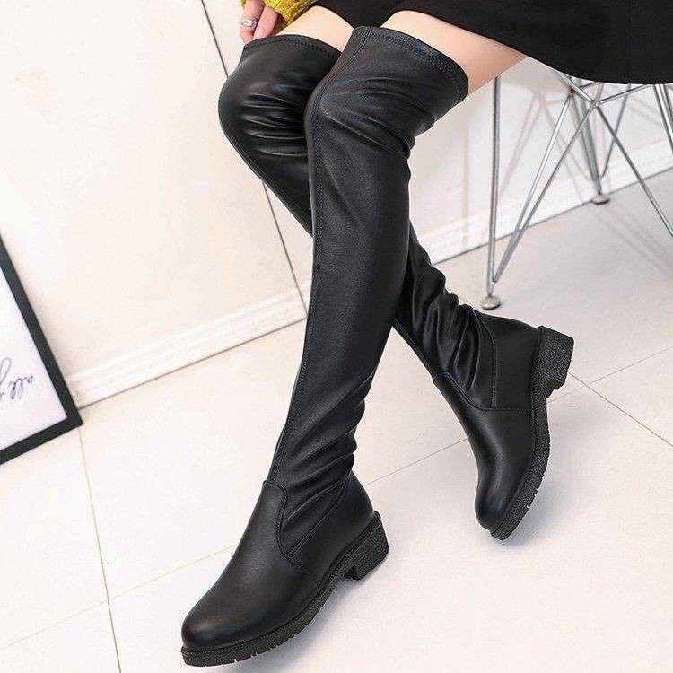 black over the knee boots for skinny legs