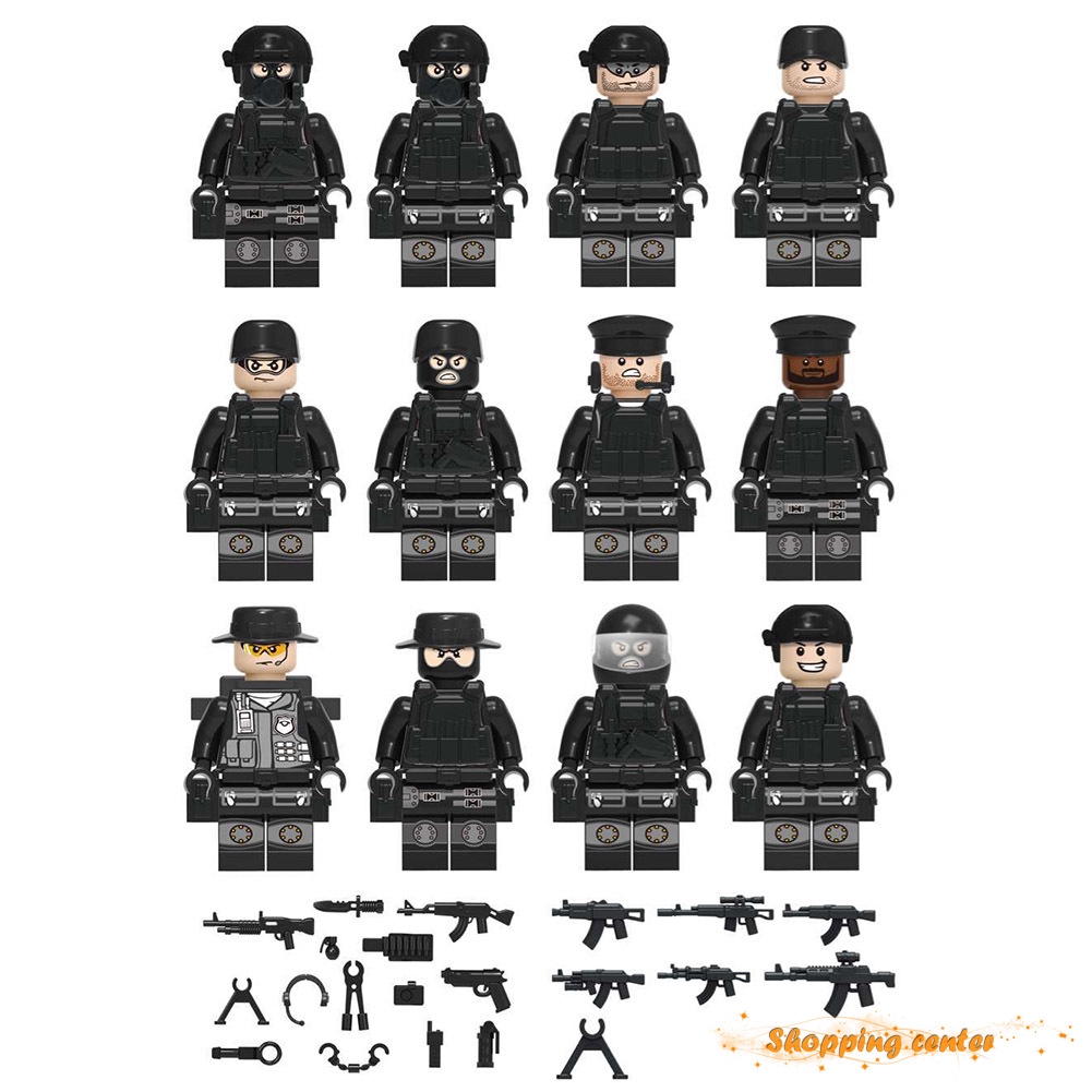 Sc 1 Set Military Swat Teams Figure Set City Police Weapon Model Building Blocks Kits Kids Toys Shopee Malaysia - new helicopterswat team roleplay roblox