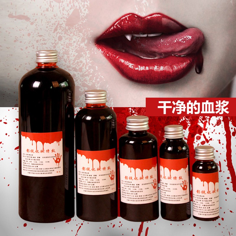 Vampire's blood and teeth - 30ml Ultra Realistic Fake Blood Vampire Fake Teeth