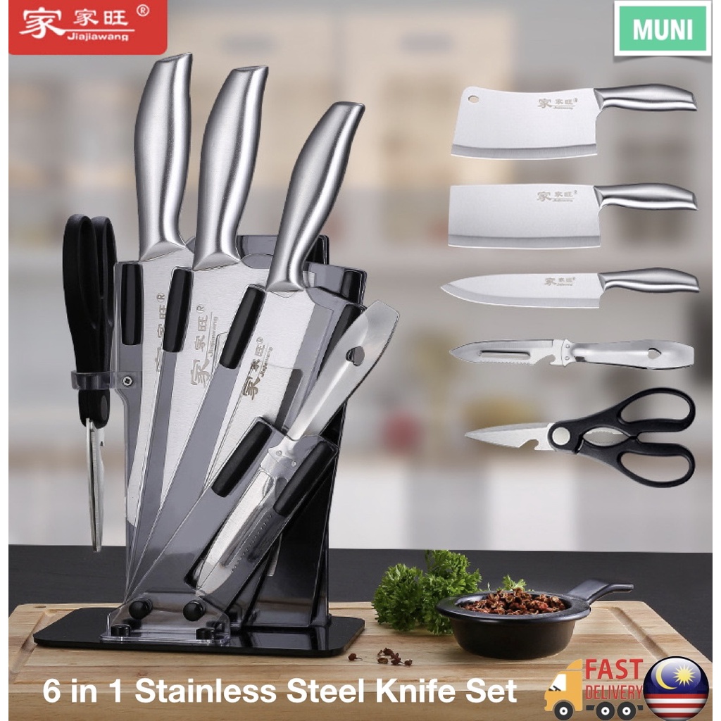 Gift Set Premium Stainless Steel Knife Set 6 in 1 Kitchen Knife Set Pisau Dapur Set Stainless Steel knives set set pisau