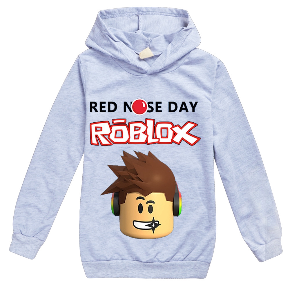 Roblox Red Nose Day Kids Hoodies Long Sleeve Hoodies For Boys And Girls Summer Casual Tops Shopee Malaysia - boys cartoon roblox hoodie sweatshirt chidlren clothing roblox red nose day girls hooded coat t shirt for kids costumes 2 12y winter jackets boys boys