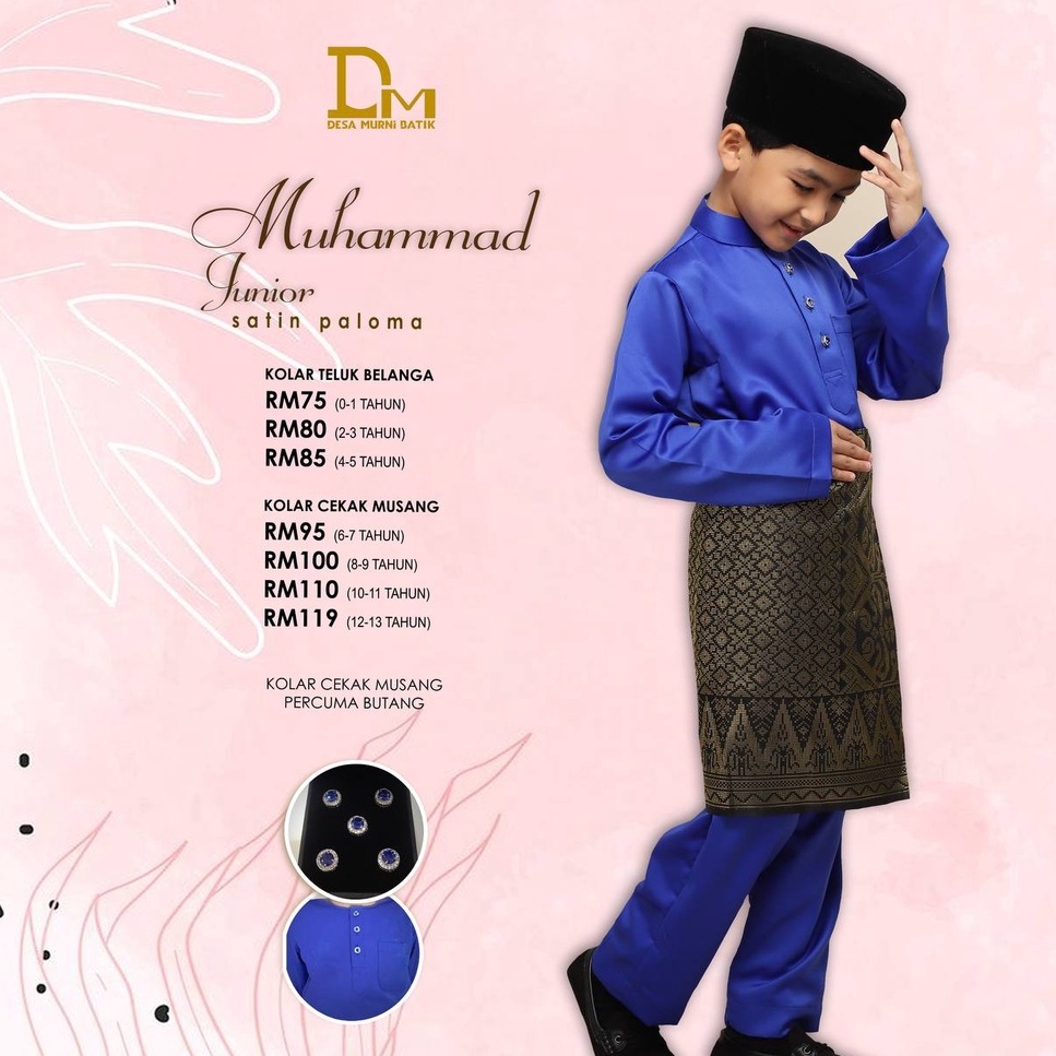 [K15 - K21] BAJU MELAYU BUDAK MUHAMMAD JUNIOR RAYA 2024