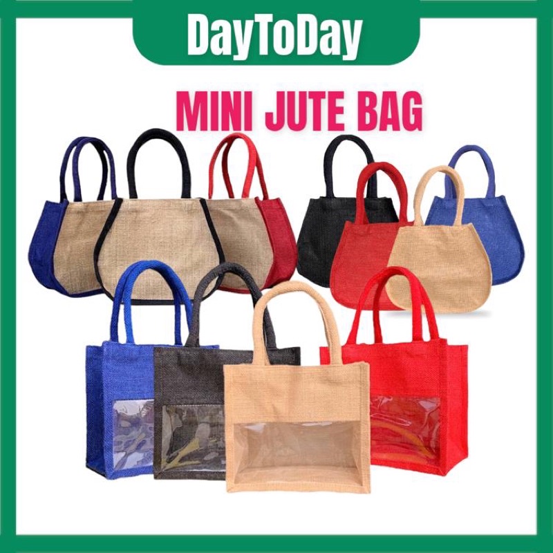 Mini Jute Bag Mini Hand Bag Tote Bag Mini Shopping Bag