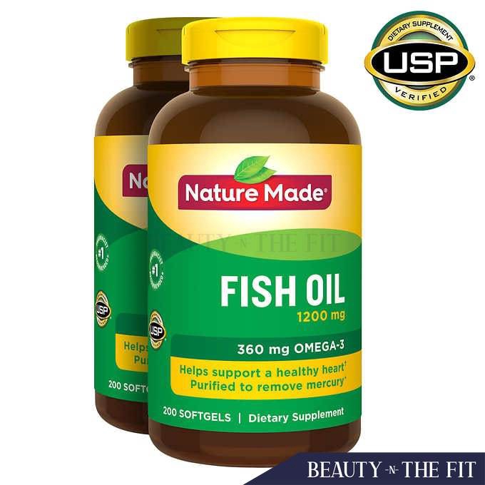 Nature Made Fish Oil 1200 Mg With 360 Mg Omega-3 200 Softgels | Shopee ...