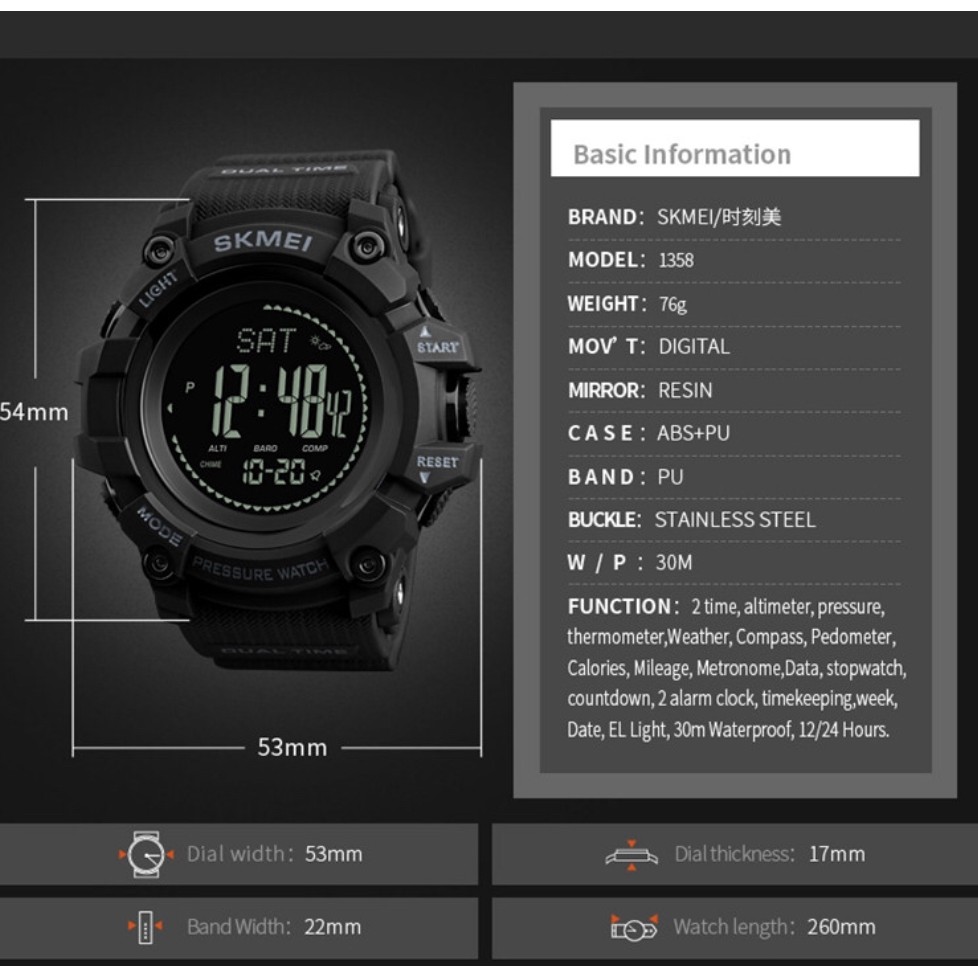 skmei 1358 watch instructions