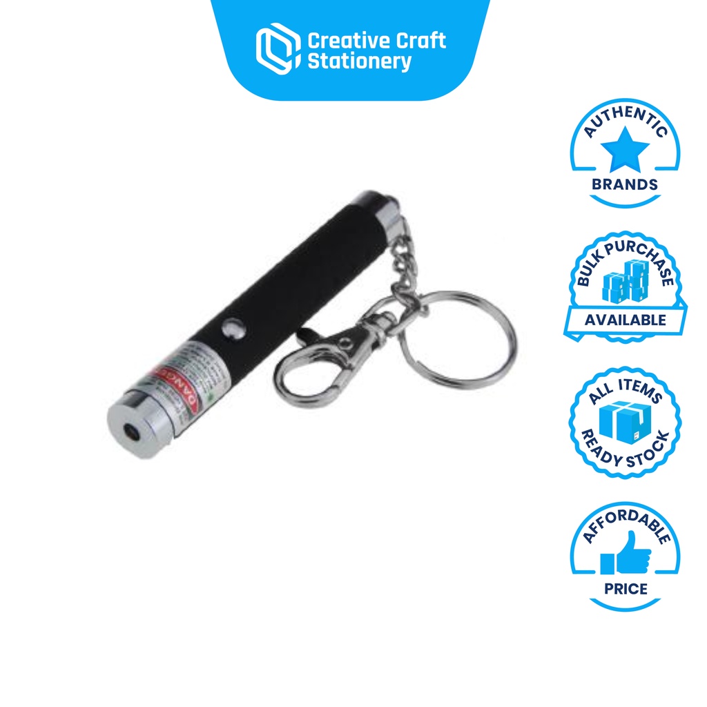 Premium RED Mini Laser Pointer with Hook Keychain 8cm / Class III Laser