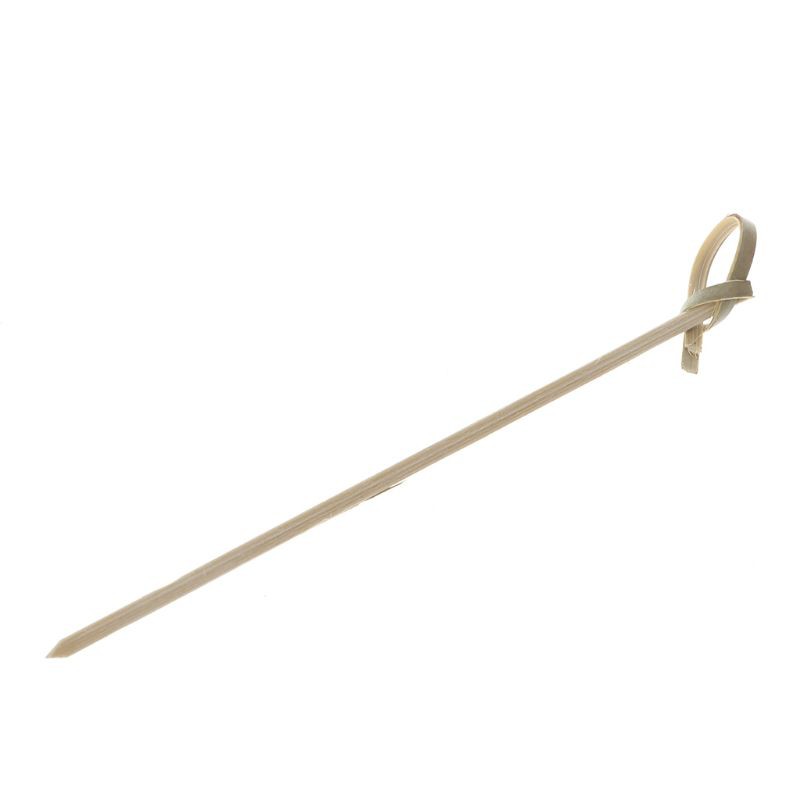 Home Bakeware JOY 100Pcs Disposable Bamboo Tie Knotted Skewers Twisted Ends Cocktail Food Fruit Picks Fork Sticks Chef