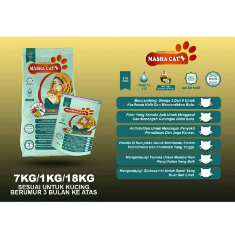 Makanan Kucing PREMIUM MASHA CAT Repack 1KG Shopee Malaysia