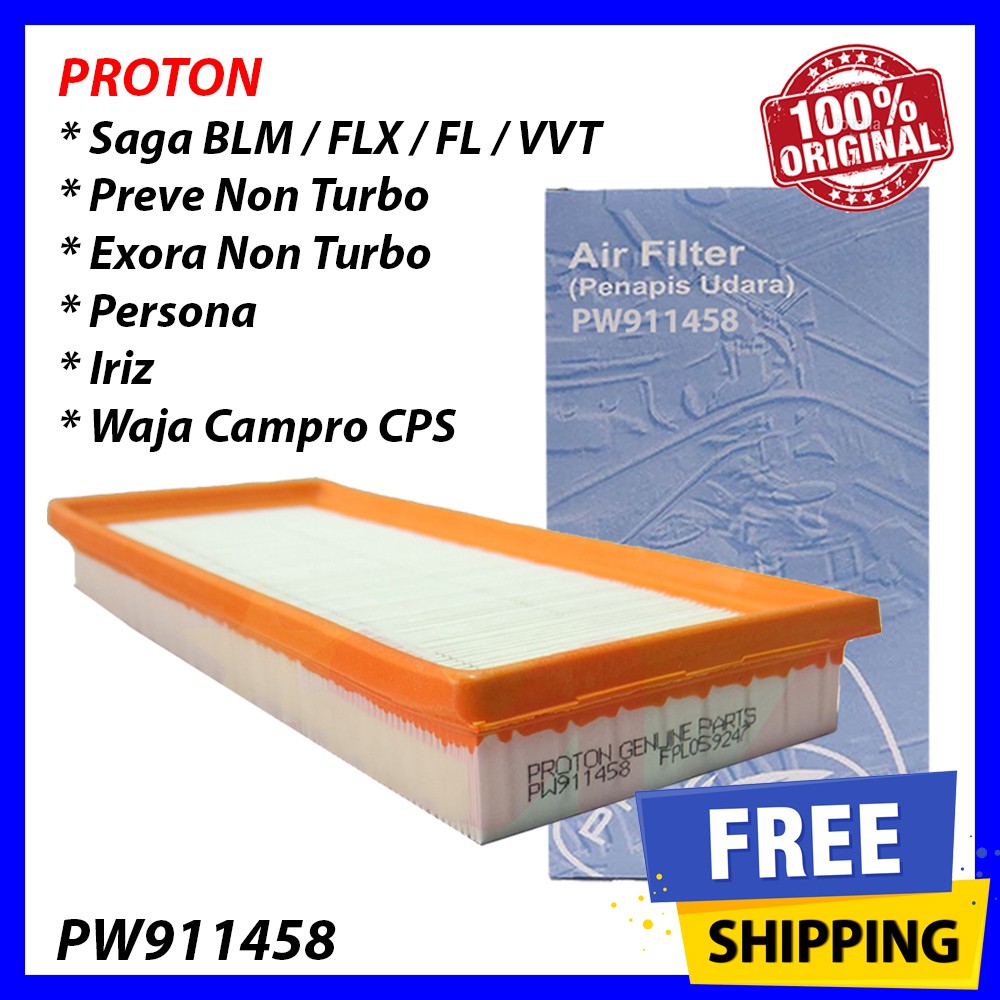 (100% Original) Proton Air Filter - Proton Saga BLM / FLX / FL / Persona /  Iriz / Preve & Exora Non Turbo/Waja Campro