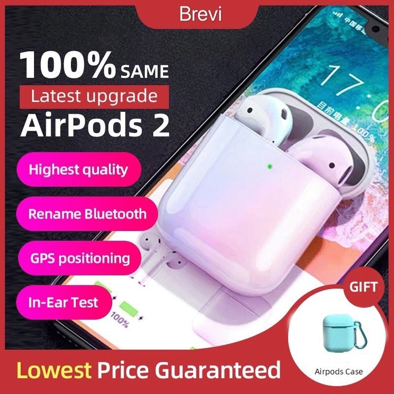 Ready 】100% Same Apple Airpods 2 Supercopy Earphone With Wireless Charging Bluetooth Headphones Earbuds | Shopee Malaysia
