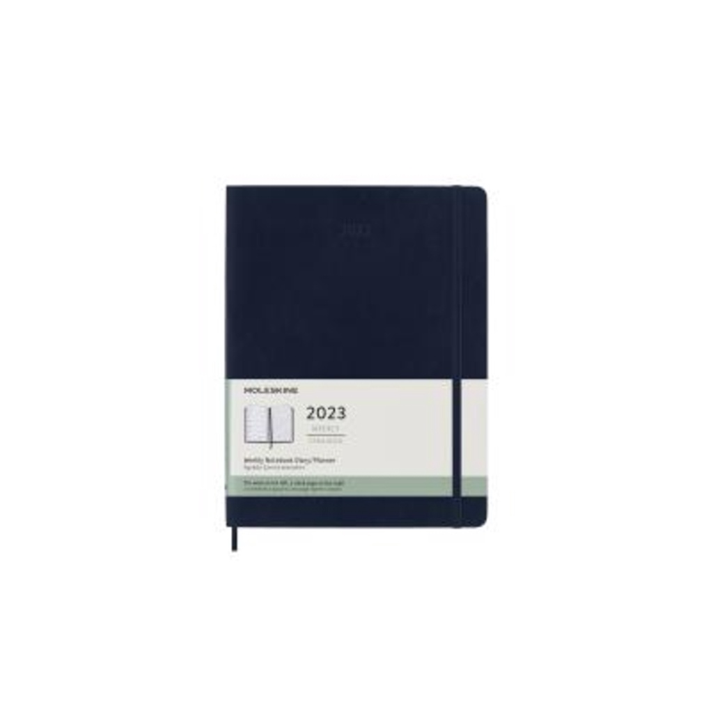 [English] Moleskine 2023 Weekly Notebook Planner, 12m, Extra Large, Saphire Blue, Soft Cover
