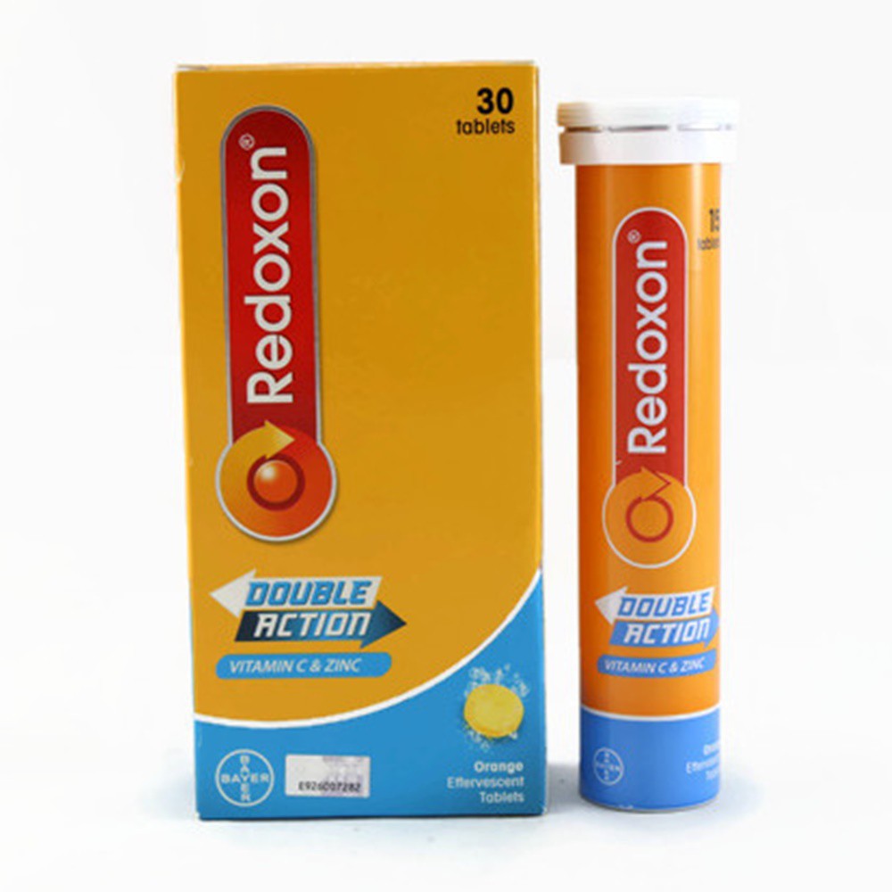 Redoxon double action vitamin c & zinc effervescent tablets / orange ...