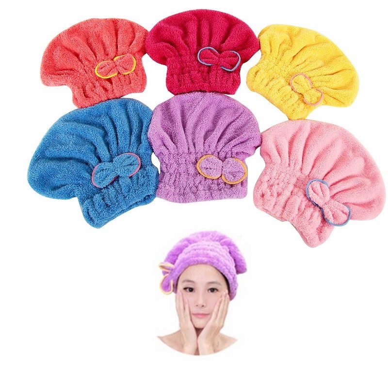 New Textile Useful Dry Microfiber Turban Quickly Hair Hats  Wrapp Towels Bathing