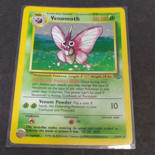 WOTC Pokemon Jungle unlimited Venomoth Holo 13/64 holo rare card ...