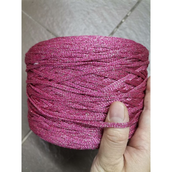 Crochet Yarns Benang Nylon Kait Beg Metallic Yarn Benang sparkle tebal